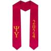 Custom Psi Upsilon Greek Lettered Graduation Sash Stole with Year(Royal Blue)