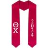 Custom Theta Chi Greek Lettered Graduation Sash Stole with Year(Red)