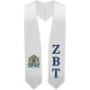 Greekgear Zeta Beta Tau ZBT Super Crest – Shield Graduation Stole