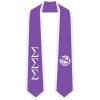 Sigma Sigma Sigma Greek 2 Tone Lettered Graduation Sash Stole(Purple W/White Trim)