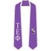 Tau Epsilon Phi Greek 2 Tone Lettered Graduation Sash Stole(Purple W/White Trim)