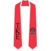 Tau Kappa Epsilon TKE Greek 2 Tone Lettered Graduation Sash Stole(Red W/White Trim)