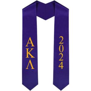 Custom Alpha Kappa Lambda Greek Lettered Graduation Sash Stole with Year(Purple)