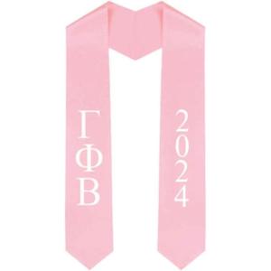 Custom Gamma Phi Beta Greek Lettered Graduation Sash Stole with Year(Pink)