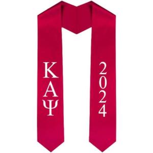 Custom Kappa Alpha Psi Greek Lettered Graduation Sash Stole with Year(Red)