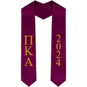 Custom Pi Kappa Alpha PIKE Greek Lettered Graduation Sash Stole with Year(Maroon)