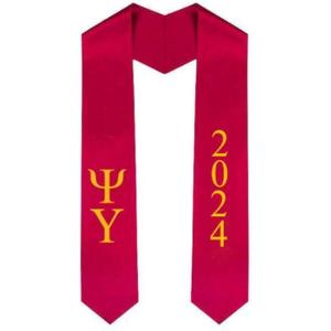 Custom Psi Upsilon Greek Lettered Graduation Sash Stole with Year(Royal Blue)