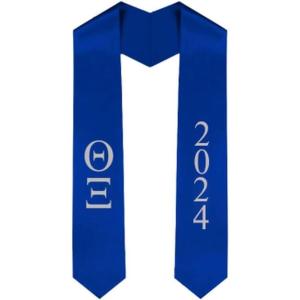Custom Theta Xi Greek Lettered Graduation Sash Stole with Year(Royal Blue)