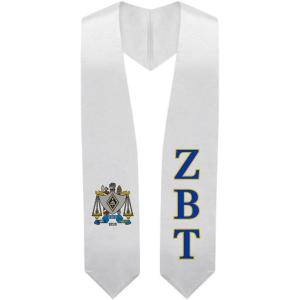 Greekgear Zeta Beta Tau ZBT Super Crest – Shield Graduation Stole