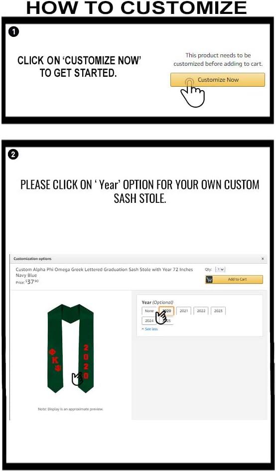 imageCustom Phi Kappa Psi Greek Diagonal Lettered Graduation Sash Stole with YearForest Green