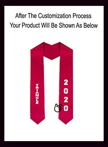 imageCustom Triangle Greek Diagonal Lettered Graduation Sash Stole with YearRed