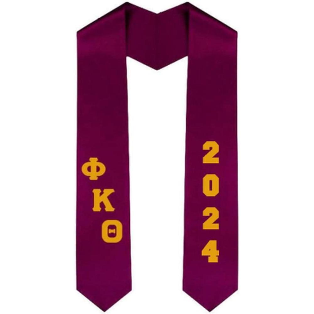 imageCustom Phi Kappa Theta Greek Diagonal Lettered Graduation Sash Stole with YearBlack