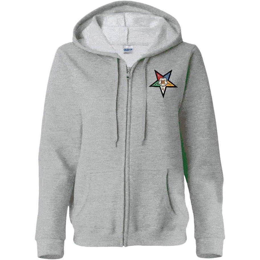 imageOrder of Eastern Star Crest Patch Full Zippered HoodyAthletic Grey