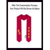 Custom Chi Omega Chi O Greek Diagonal Lettered Graduation Sash Stole with Year(Red)