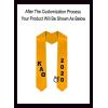Custom Kappa Alpha Theta Greek Diagonal Lettered Graduation Sash Stole with Year(Gold)