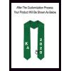 Custom Kappa Delta Greek Diagonal Lettered Graduation Sash Stole with Year(Kelly Green)