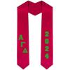 Custom Alpha Gamma Delta Greek Diagonal Lettered Graduation Sash Stole with Year(Red)