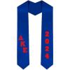 Custom Delta Kappa Epsilon DKE Greek Diagonal Lettered Graduation Sash Stole with Year(Royal Blue)