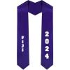 Custom Fiji Greek Diagonal Lettered Graduation Sash Stole with Year(Purple)