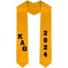 Custom Kappa Alpha Theta Greek Diagonal Lettered Graduation Sash Stole with Year(Gold)