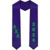 Custom Lambda Chi Alpha Greek Diagonal Lettered Graduation Sash Stole with Year(Purple)