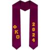 Custom Phi Kappa Theta Greek Diagonal Lettered Graduation Sash Stole with Year(Black)