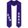 Custom Sigma Alpha Mu Greek Diagonal Lettered Graduation Sash Stole with Year(Purple)