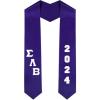 Custom Sigma Lambda Beta Greek Diagonal Lettered Graduation Sash Stole with Year(Purple)
