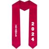 Custom Triangle Greek Diagonal Lettered Graduation Sash Stole with Year(Red)