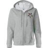 Order of Eastern Star Crest Patch Full Zippered Hoody(Athletic Grey)