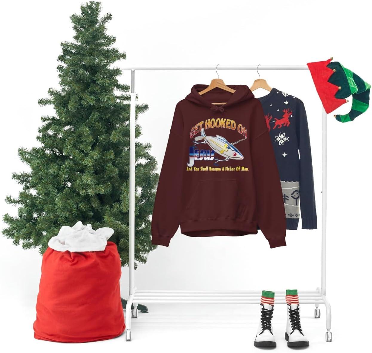 imageGet Hooked On Jesus Christian Hoodie SweatshirtMaroon