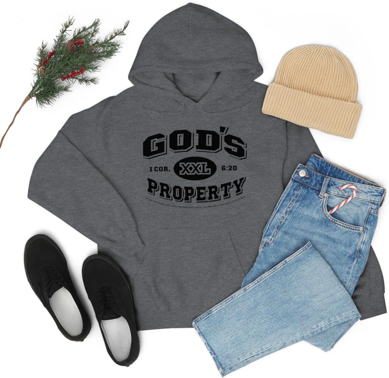imageGods Property Christian Hoodie SweatshirtDark Heather