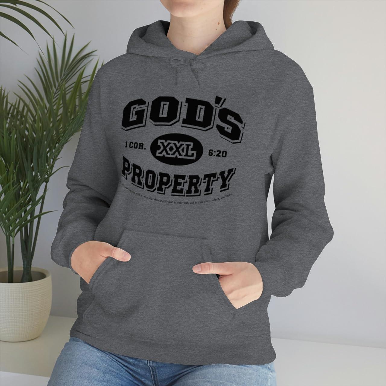 imageGods Property Christian Hoodie SweatshirtDark Heather