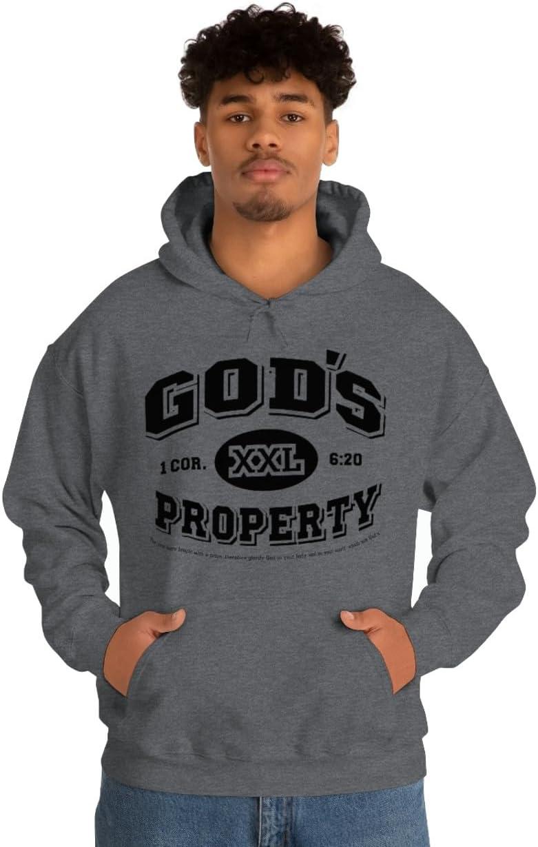 imageGods Property Christian Hoodie SweatshirtDark Heather