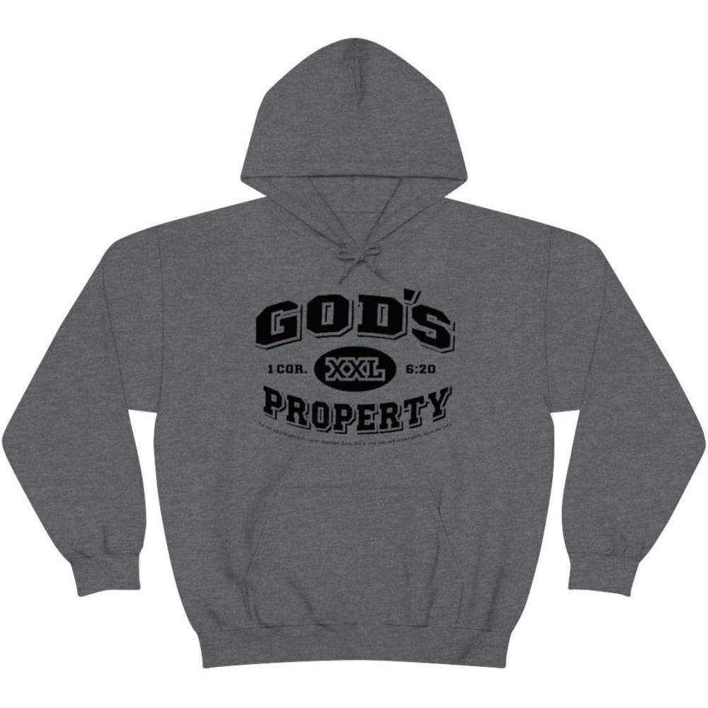 imageGods Property Christian Hoodie SweatshirtDark Heather