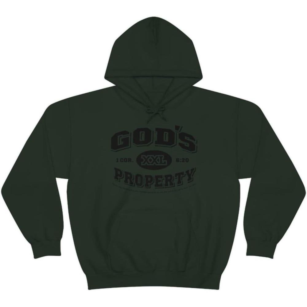 imageGods Property  Christian Hoodie SweatshirtForest Green