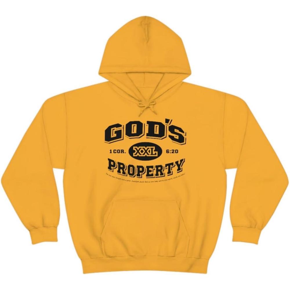 imageGods Property  Christian Hoodie SweatshirtGold