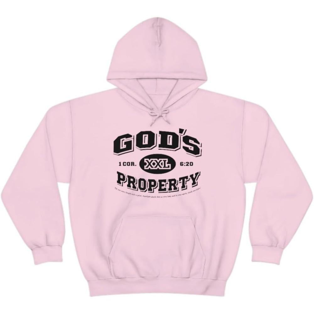 imageGods Property  Christian Hoodie SweatshirtLight Pink