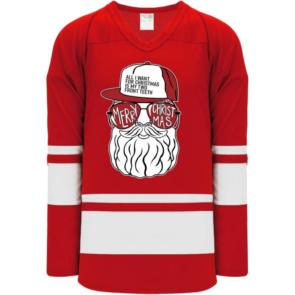 imageSanta Claus Two Front Teeth Christmas Hockey Jersey
