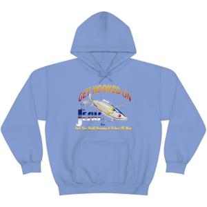 Get Hooked On Jesus – Christian Hoodie Sweatshirt(Carolina Blue)
