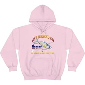 Get Hooked On Jesus – Christian Hoodie Sweatshirt(Light Pink)