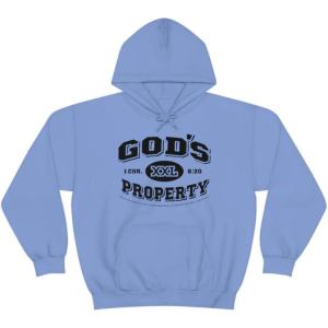 God’s Property – Christian Hoodie Sweatshirt(Carolina Blue)