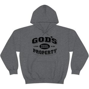 God’s Property – Christian Hoodie Sweatshirt(Dark Heather)