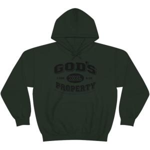 God’s Property – Christian Hoodie Sweatshirt(Forest Green)