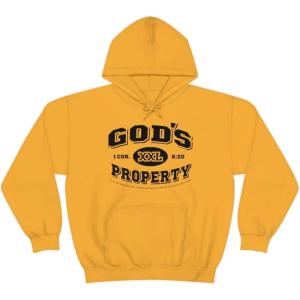 God’s Property – Christian Hoodie Sweatshirt(Gold)