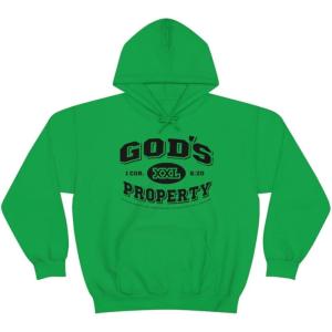 God’s Property – Christian Hoodie Sweatshirt(Irish Green)