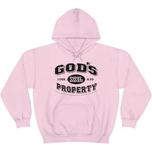 God’s Property – Christian Hoodie Sweatshirt(Light Pink)
