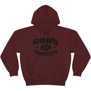 God’s Property – Christian Hoodie Sweatshirt(Maroon)