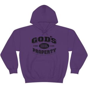 God’s Property – Christian Hoodie Sweatshirt(Purple)