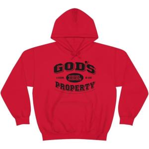 God’s Property – Christian Hoodie Sweatshirt(Red)